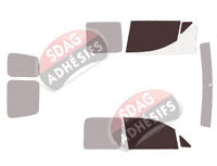Gabarit vitrage - kit vitres avant - Volkswagen Caddy (3) Utilitaire 5/6 portes (2004 - 2016)