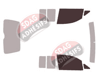 Gabarit vitrage - kit vitres avant - Volkswagen Caddy (3) Utilitaire 4/5 portes (2004 - 2016)