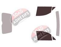 Gabarit vitrage - kit vitres avant - Volkswagen Caddy (3) Utilitaire 4/5 portes (2004 - 2016)