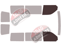 Gabarit vitrage - kit vitres avant - Volkswagen Transporter T6 (6) Court 6 portes (depuis 2015)
