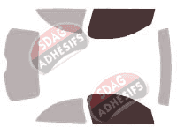 Gabarit vitrage - kit vitres avant - Chevrolet Celta (1) 3 portes (1999 - 2005)