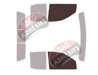 Gabarit vitrage - kit vitres avant - Gmc 1500 Sierra (5) Double Cabine Pick-up 4 portes (depuis 2019)