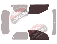 Gabarit vitrage - kit vitres avant - Citroën Cactus (1) 5 portes (2014 - 2018)
