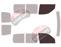 Gabarit vitrage - kit vitres avant - Peugeot Partner (1) 4 portes (1996 - 2008) Gabarit vitrage - kit vitres avant - Peugeot Partner (1) 4 portes (1996 - 2008)