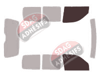 Gabarit vitrage - kit vitres avant - Peugeot Partner (1) 3 portes (1996 - 2008) Gabarit vitrage - kit vitres avant - Peugeot Partner (1) 3 portes (1996 - 2008)