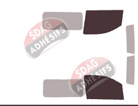 Gabarit vitrage - kit vitres avant - Toyota ProAce (2) Standard / Long Utilitaire 5/6 portes (depuis 2016)