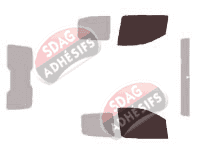 Gabarit vitrage - kit vitres avant - Peugeot Bipper (1) Utilitaire 5 portes (depuis 2008)