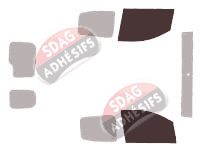 Gabarit vitrage - kit vitres avant - Fiat Fiorino (2) Qubo Utilitaire 5 portes (depuis 2008)
