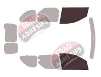 Gabarit vitrage - kit vitres avant - Renault Dokker (1) 6 portes (2013 - 2020)