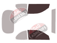 Gabarit vitrage - kit vitres avant - Daewoo Lanos (1) 3 portes (1997 - 2003)