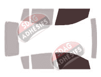Gabarit vitrage - kit vitres avant - Daihatsu Charade (2) 5 portes (2003 - 2008)