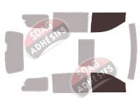 Gabarit vitrage - kit vitres avant - Dodge Caravan (5) 5 portes (2008 - 2020)