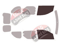 Gabarit vitrage - kit vitres avant - Dacia Dokker (1) 6 portes (2013 - 2021)