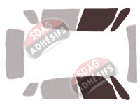 Gabarit vitrage - kit vitres avant - Fiat 500 (1) L 5 portes (2012 - 2022)