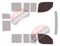 Gabarit vitrage - kit vitres avant - Fiat Doblo (1) 5 portes (2001 - 2009)
