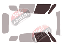 Gabarit vitrage - kit vitres avant - Fiat 500 (1) L Living 5 portes (2013 - 2022)