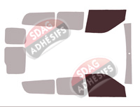 Gabarit vitrage - kit vitres avant - Fiat Doblo (2) Maxi 5/6 portes (2010 - 2022)