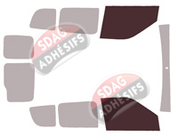 Gabarit vitrage - kit vitres avant - Opel Combo (C) 6 portes (2011 - 2018)