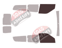 Gabarit vitrage - kit vitres avant - Opel Combo (C) Maxi 6 portes (2011 - 2018)