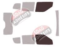Gabarit vitrage - kit vitres avant - Fiat Doblo (2) 5 portes (2009 - 2022)