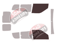 Gabarit vitrage - kit vitres avant - Fiat Doblo (2) 6 portes (2009 - 2022)