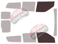Gabarit vitrage - kit vitres avant - Fiat Doblo (2) Maxi 6 portes (2009 - 2022)