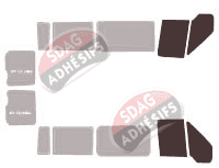 Gabarit vitrage - kit vitres avant - Ford Transit (4) Court 5 portes (2000 - 2013)