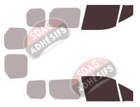 Gabarit vitrage - kit vitres avant - Ford Connect (2) Court Vitres Fixes 6 portes (2014 - 2024)