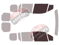 Gabarit vitrage - kit vitres avant - Ford Tourneo (2) Connect 6 portes (2014 - 2024)