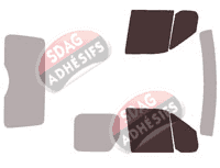 Gabarit vitrage - kit vitres avant - Ford Connect (1) Court Utilitaire 4 portes (2002 - 2013)