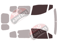 Gabarit vitrage - kit vitres avant - Ford Courier (1) Tourneo 6 portes (depuis 2014)
