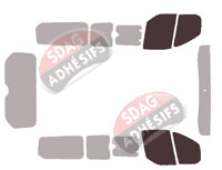 Gabarit vitrage - kit vitres avant - Ford Custom Transit (1) Court 4 portes (2014 - 2023) Gabarit vitrage - kit vitres avant - Ford Custom Transit (1) Court 4 portes (2014 - 2023)