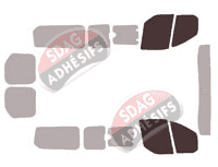 Gabarit vitrage - kit vitres avant - Ford Custom Transit (1) Court 6 portes (2014 - 2023) Gabarit vitrage - kit vitres avant - Ford Custom Transit (1) Court 6 portes (2014 - 2023)