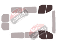 Gabarit vitrage - kit vitres avant - Ford Custom Transit (1) Court 6 portes (2014 - 2023) Gabarit vitrage - kit vitres avant - Ford Custom Transit (1) Court 6 portes (2014 - 2023)