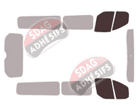 Gabarit vitrage - kit vitres avant - Ford Custom Transit (1) Long 5 portes (2014 - 2023) Gabarit vitrage - kit vitres avant - Ford Custom Transit (1) Long 5 portes (2014 - 2023)