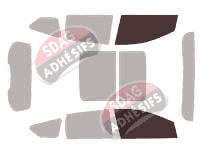 Gabarit vitrage - kit vitres avant - Ford Kuga (2) 5 portes (2013 - 2020)