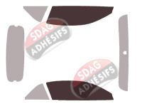 Gabarit vitrage - kit vitres avant - Ford Mustang (7) Cabriolet 2 portes (depuis 2023)