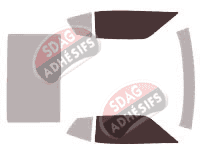 Gabarit vitrage - kit vitres avant - Ford Mustang (1) Coupe 2 portes (1971 - 1973)
