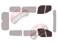 Gabarit vitrage - kit vitres avant - Ford Tourneo (1) Custom Court 4 portes (depuis 2013)