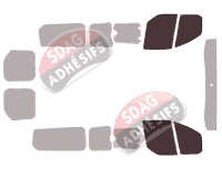 Gabarit vitrage - kit vitres avant - Ford Custom Transit (1) Court 5 portes (2013 - 2023) Gabarit vitrage - kit vitres avant - Ford Custom Transit (1) Court 5 portes (2013 - 2023)