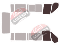 Gabarit vitrage - kit vitres avant - Ford Tourneo (4) Transit 5 portes (2000 - 2013)