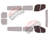 Gabarit vitrage - kit vitres avant - Ford Custom Transit (1) Long 6 portes (2014 - 2023) Gabarit vitrage - kit vitres avant - Ford Custom Transit (1) Long 6 portes (2014 - 2023)