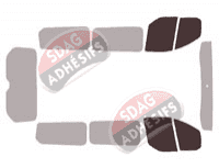 Gabarit vitrage - kit vitres avant - Ford Custom Transit (1) Court 5 portes (2014 - 2023) Gabarit vitrage - kit vitres avant - Ford Custom Transit (1) Court 5 portes (2014 - 2023)