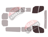 Gabarit vitrage - kit vitres avant - Ford Tourneo (1) Custom LONG 6 portes (depuis 2014)