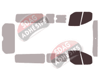 Gabarit vitrage - kit vitres avant - Ford Tourneo (1) Custom LONG 5 portes (depuis 2014)