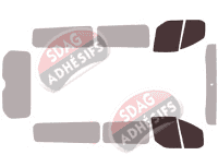 Gabarit vitrage - kit vitres avant - Ford Tourneo (1) Custom LONG 5 portes (depuis 2014)
