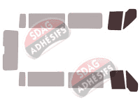 Gabarit vitrage - kit vitres avant - Ford Transit (4) Long 4 portes (2000 - 2013)