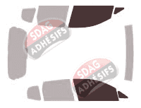 Gabarit vitrage - kit vitres avant - Honda Fit (1) 5 portes (2001 - 2007)