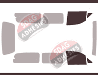 Gabarit vitrage - kit vitres avant - Hyundai Satellite (1) Long 4 portes (1997 - 2007)
