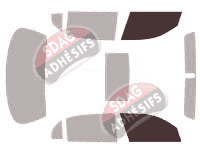 Gabarit vitrage - kit vitres avant - Jaguar XJ (5) L-longue Berline 4 portes (2003 - 2011)